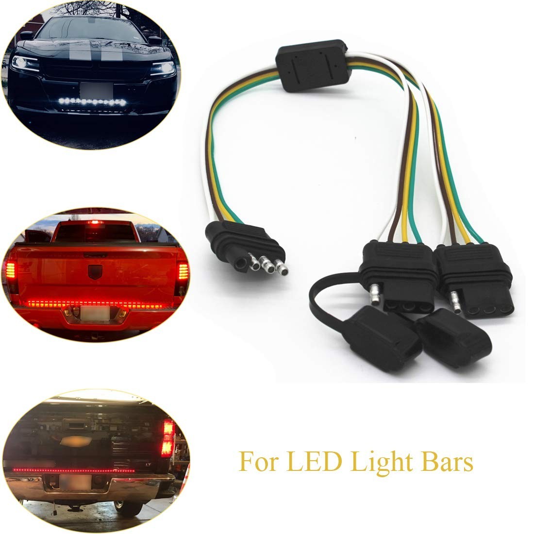 Heavy-Duty 4-Way Y-Splitter Connector for Multi-Light Trailer Applications