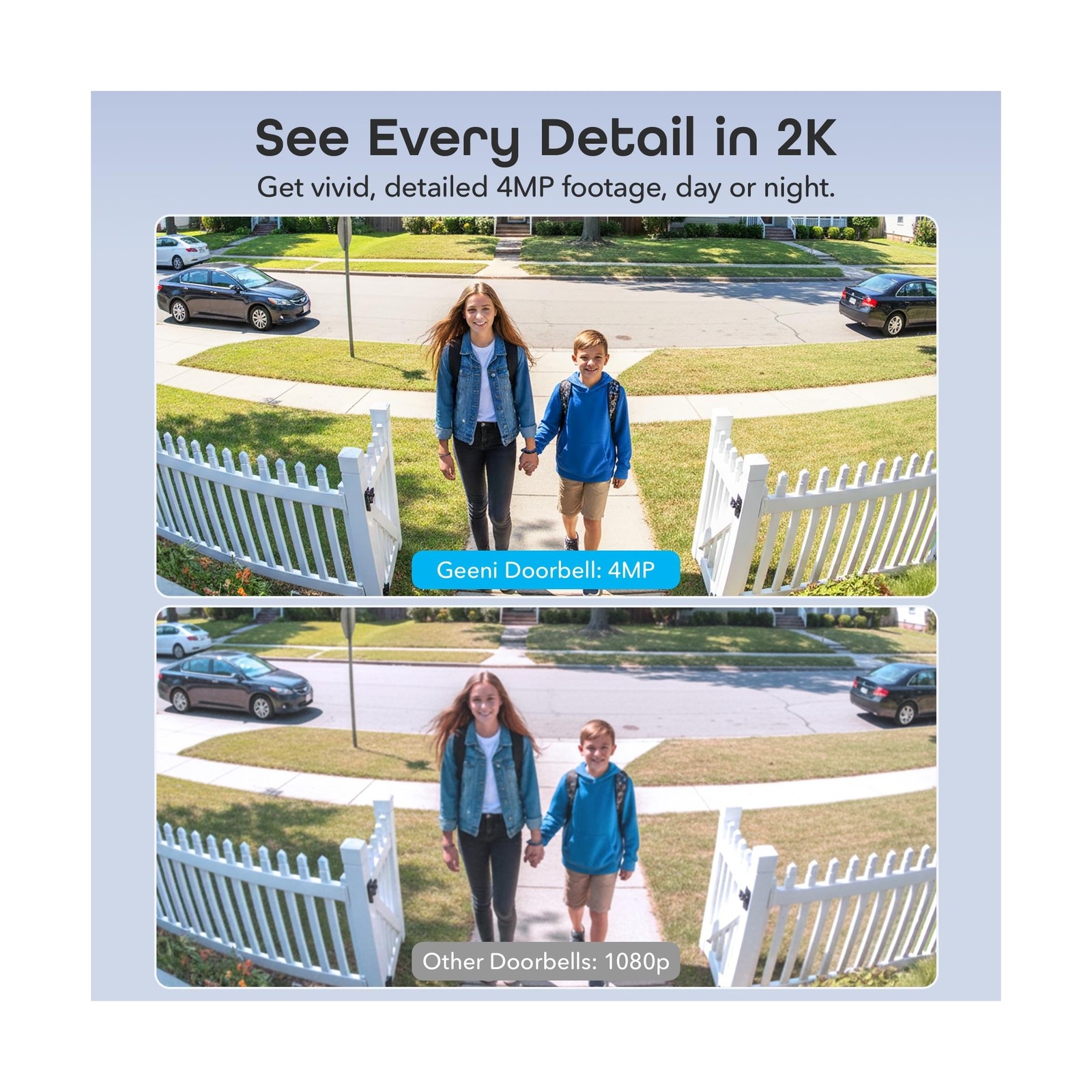 Geeni Halo 3MP Smart Video Doorbell Camera – Battery Powered or Hardwired