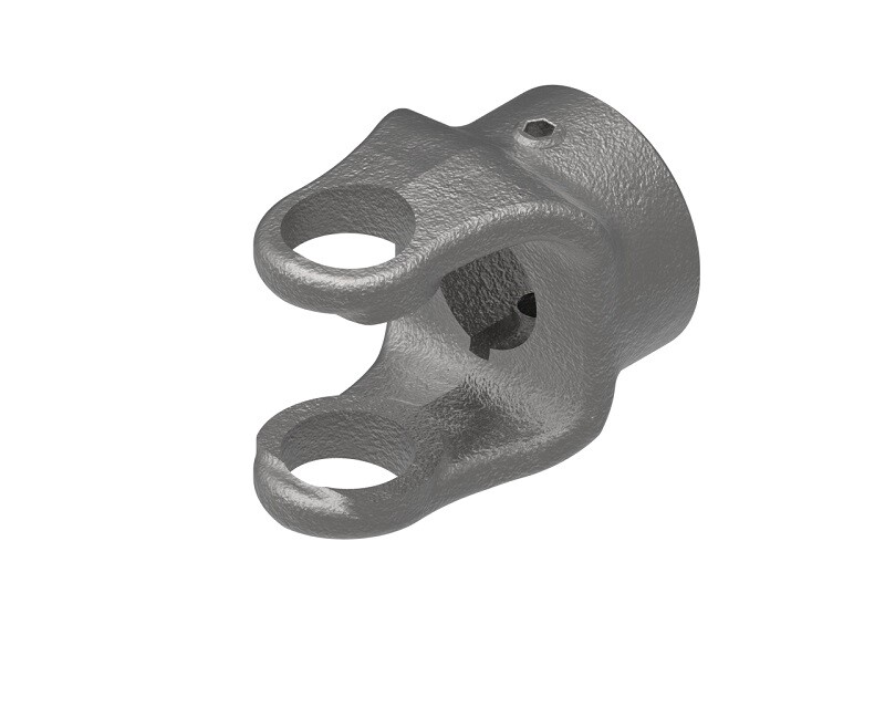 Weasler 1" Round Bore 3/16" & 1/4" Keyway & Set Screw Implement Yoke 6N Series