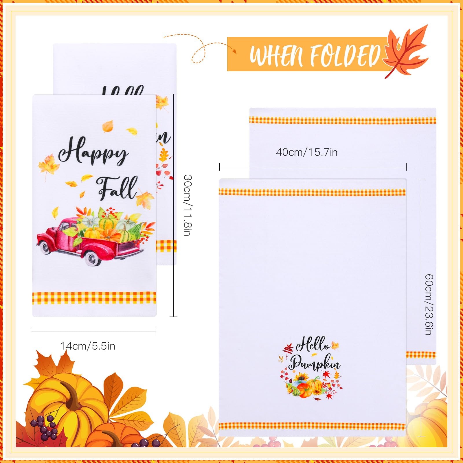 Minatee 7 Pcs Fall Themed Gifts Kitchen Decor Set, Including 2 Autumn...