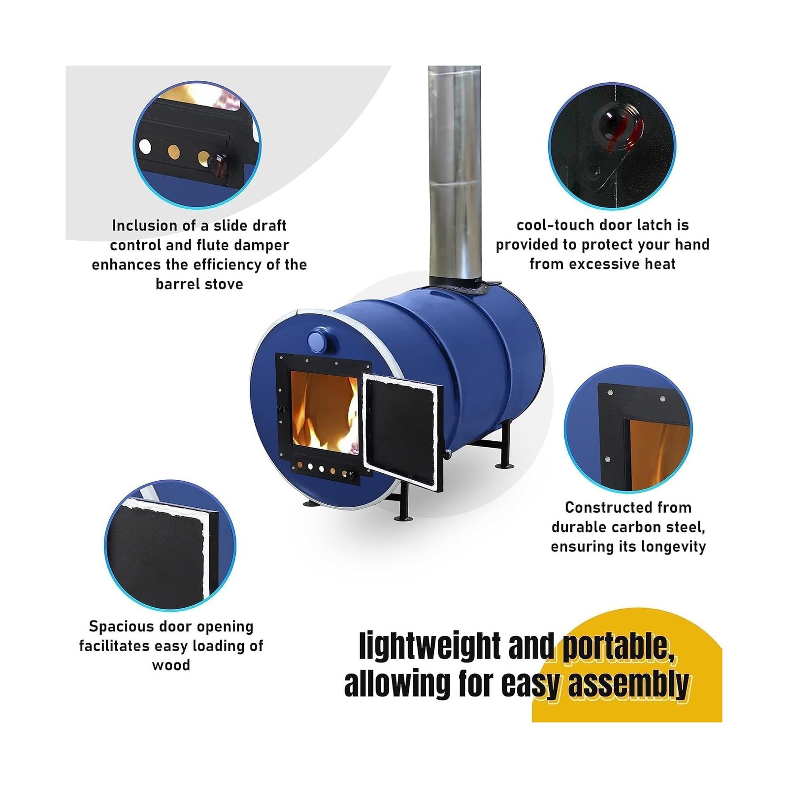 Barrel Stove Kit – Perfect for Wood Stove Kit for 55 Gallon Drum - Barrel