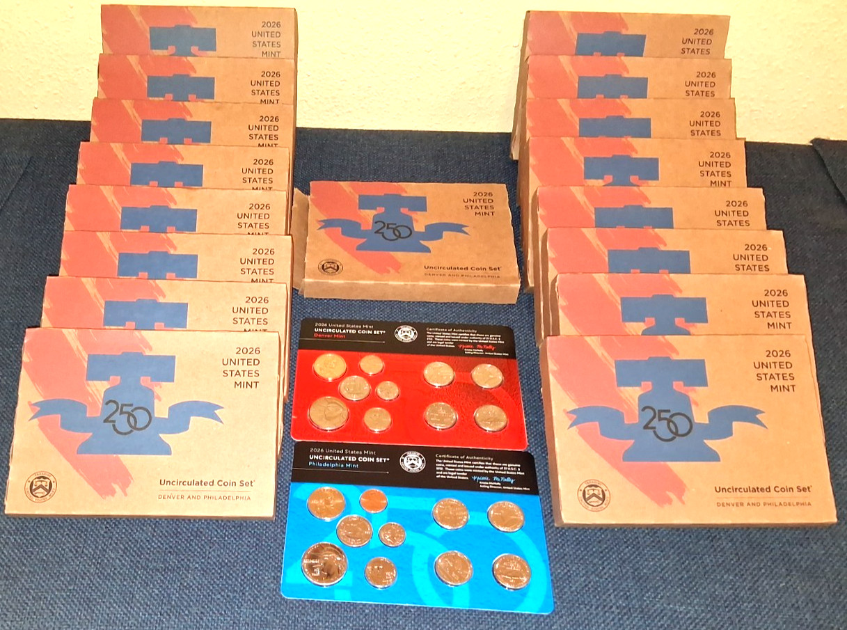2026 P&D Uncirculated Coin Mint Set With DUAL DATE CENT-Unopened(except last set