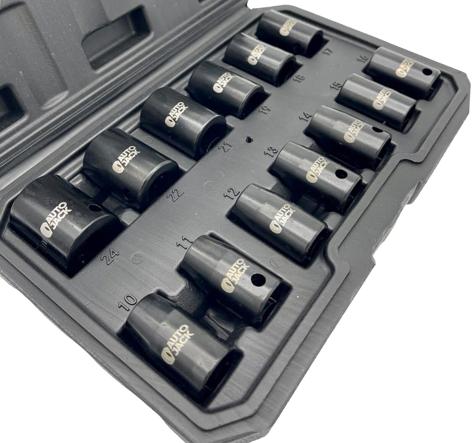 Autojack Impact Wrench Socket Set 13 Pc 1/2 Square Drive Sq Dr Metric 10 - 24mm