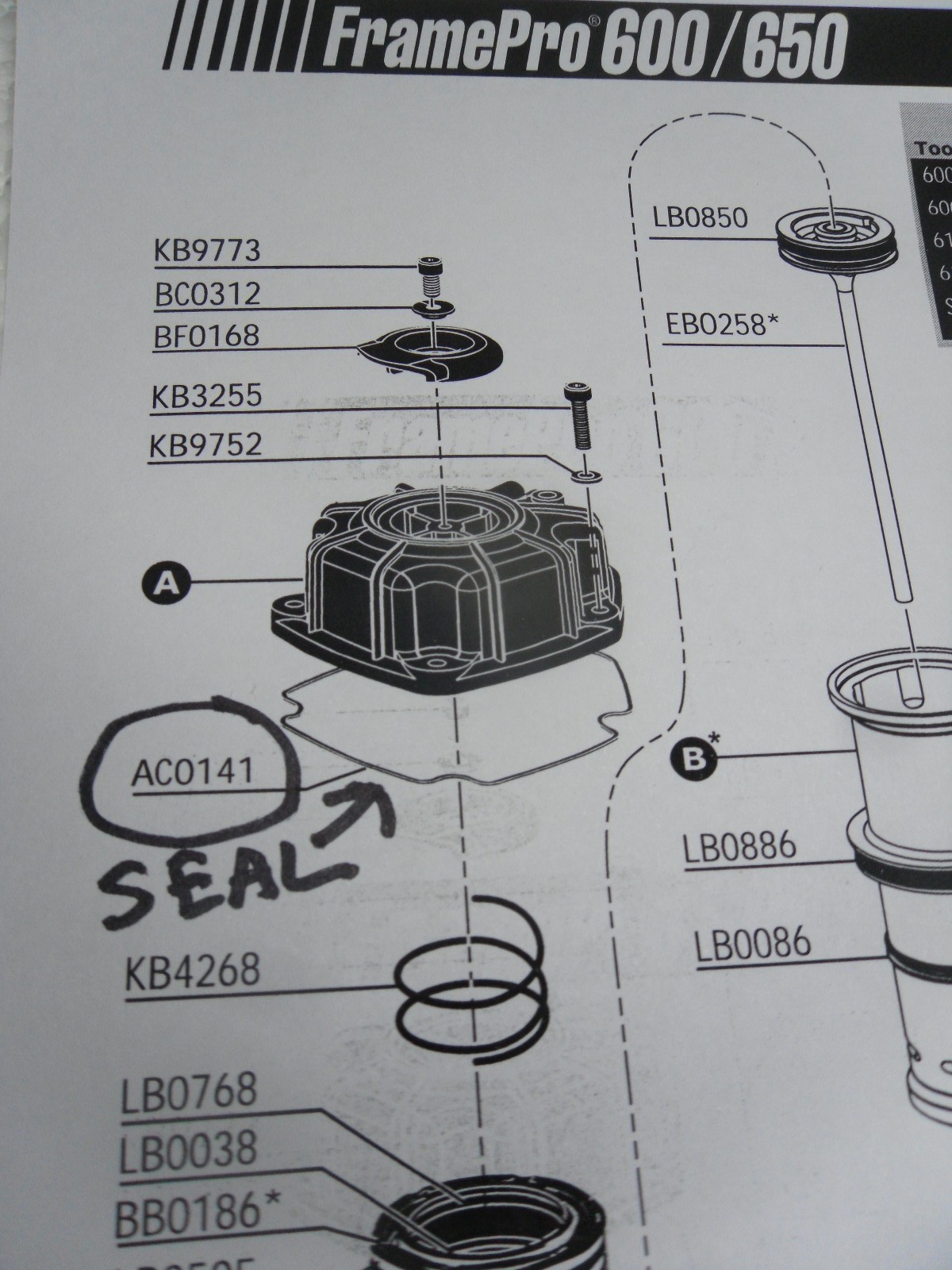 GENUINE Senco AC0141 Seal  For 15 Frame Pro Framing Nailers SCN60XP SCN65XP RARE
