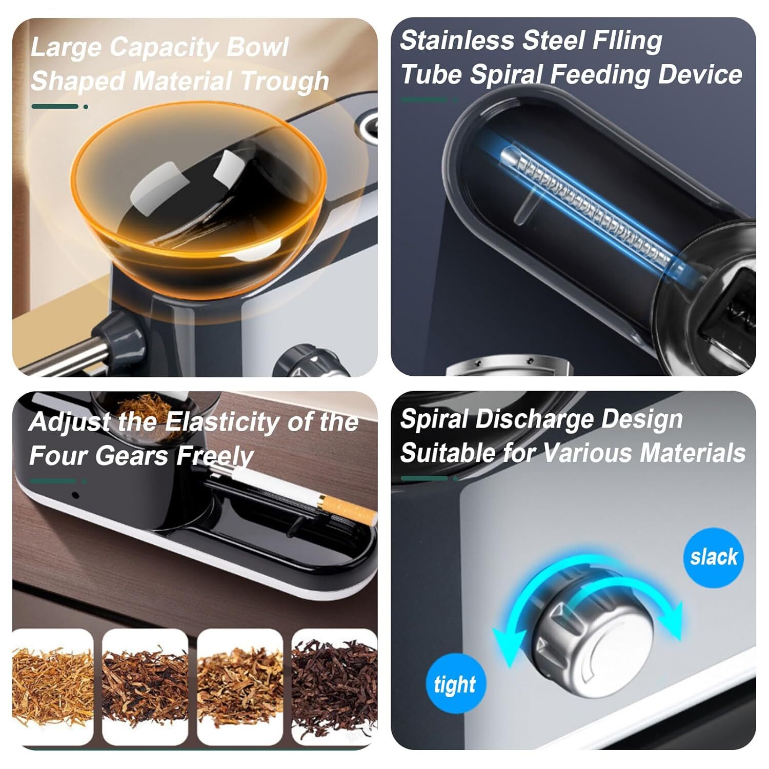 Electric Cones Rolling Machine Automatic Rolling Roller Tobacco Injector Maker