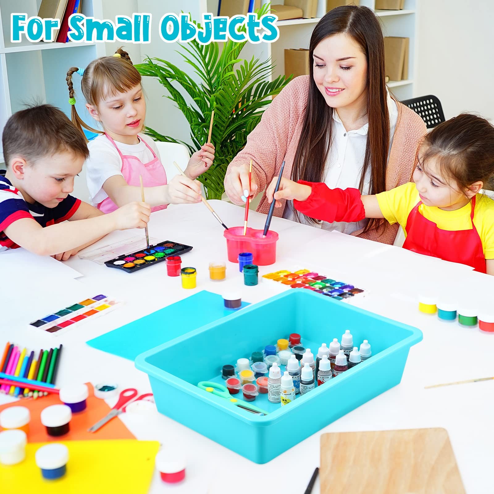10 PCS Flat Storage Tray Organizer Bin Letter Size Paper Classroom Stackable