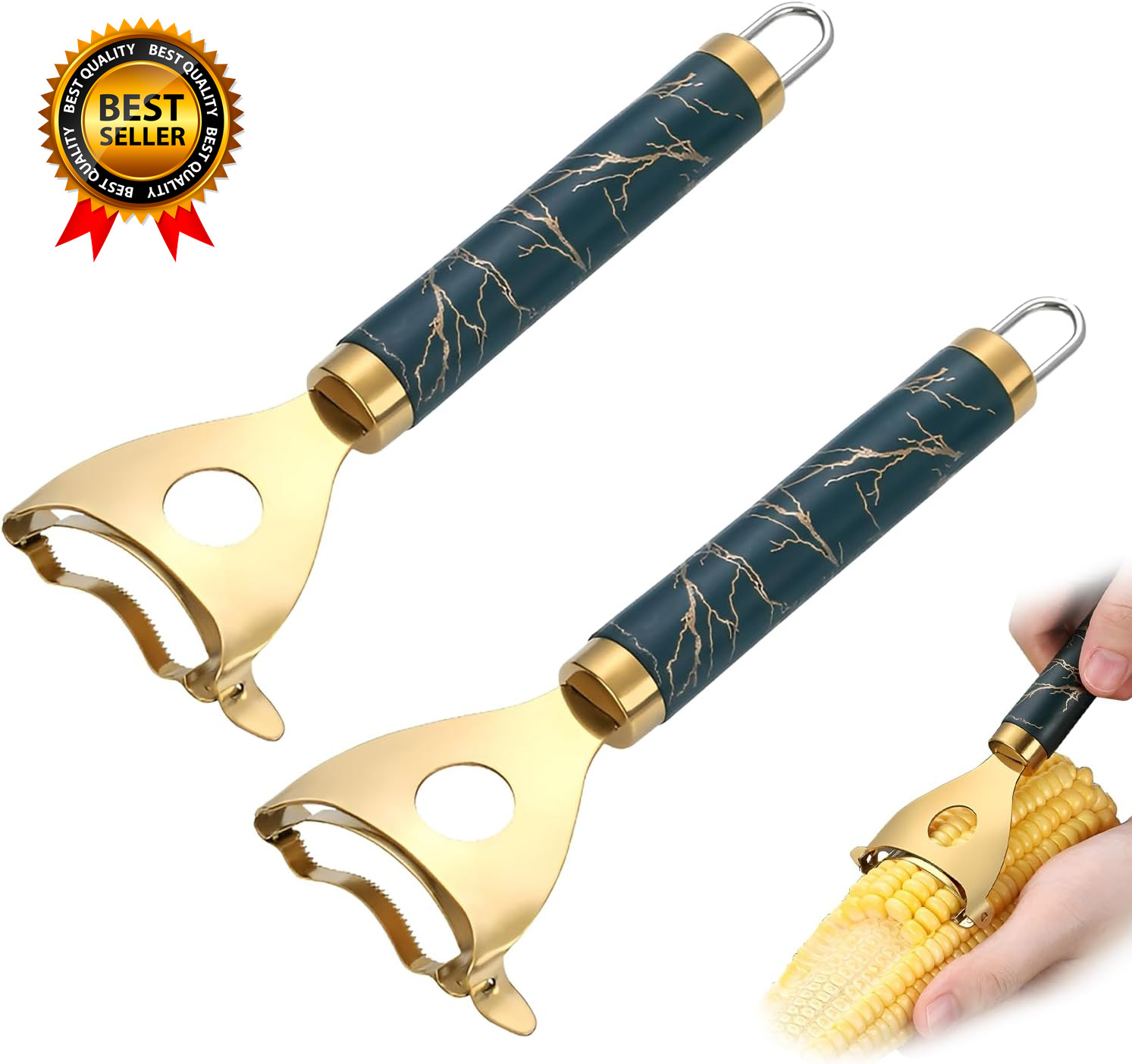 Cobb Gobbler Corn Peeler(2-Pack) Stainless Steel Corn Kernel Stripper Tool