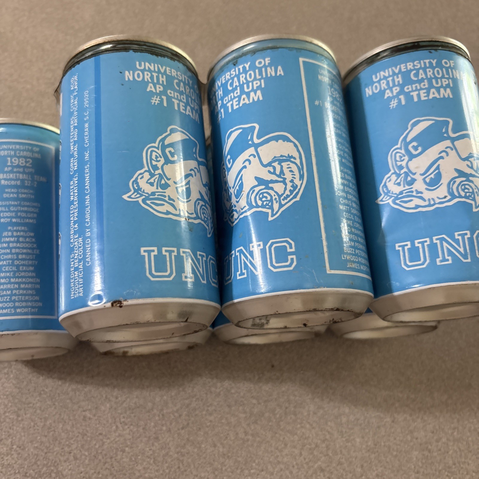 1982 N. Carolina NCAA Champion 6 Pack Blue Soda (Empty)