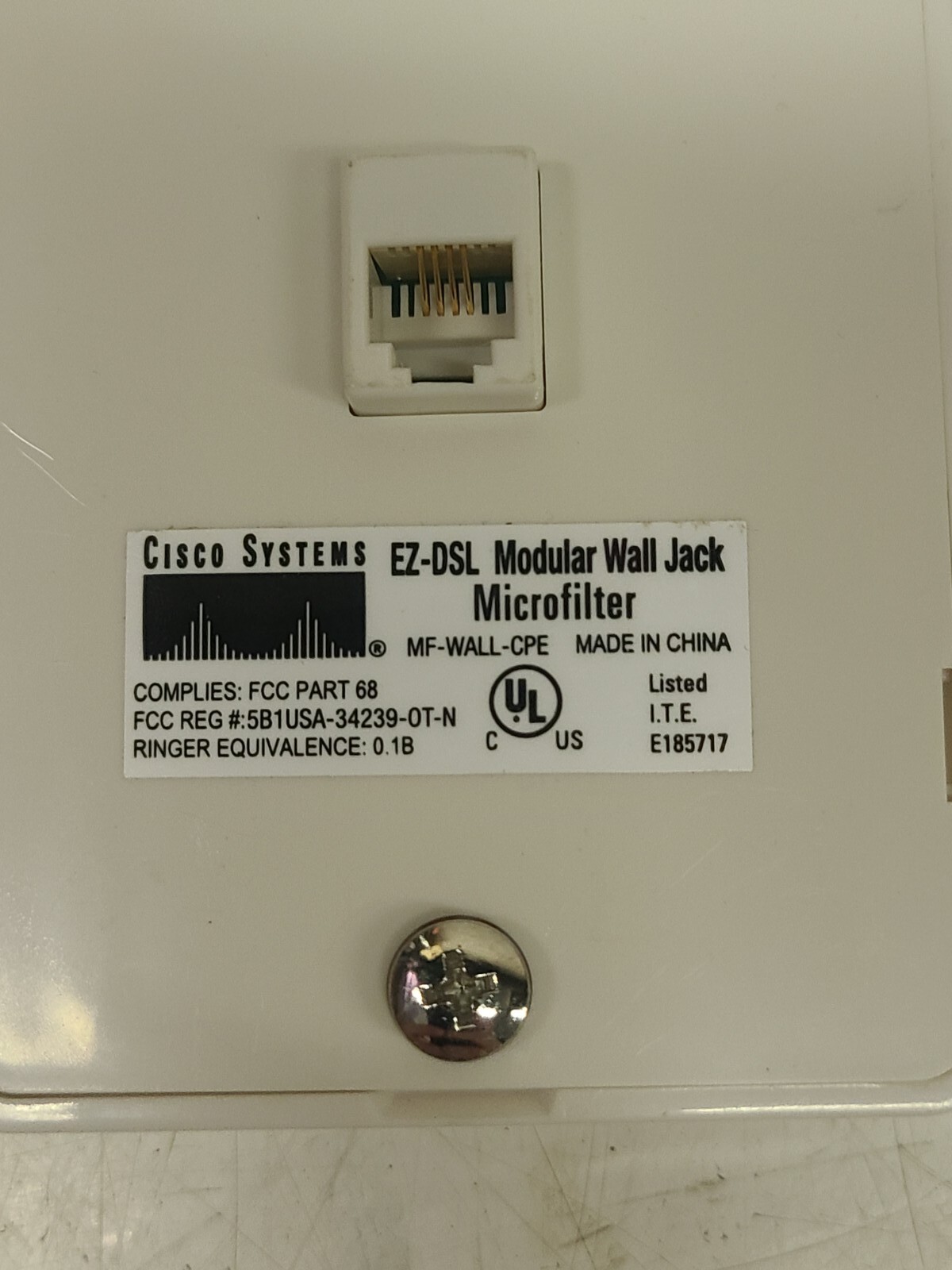 Cisco Systems EZ-DSL Modular Wall Jack Microfilter