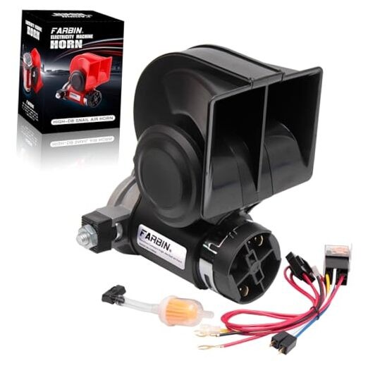 Air Horn for Truck,Compact Train Horn,Electric Car Horn 12V 150db Super Black