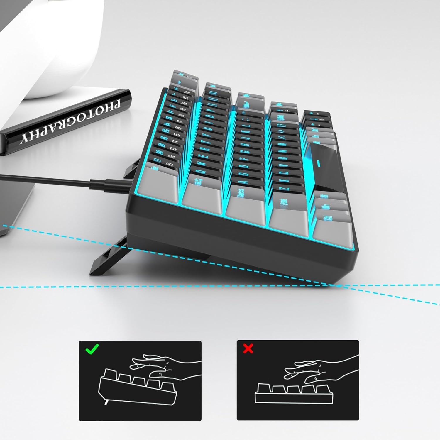 Space-Saving 68 Keys Mechanical Gaming Keyboard with USB Connectivity - MK-Box