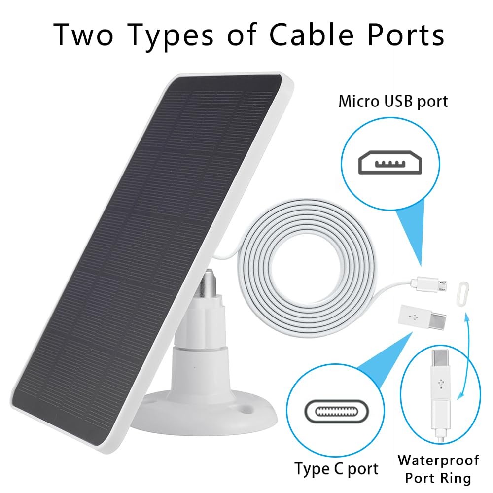 Solar Panel with SimpliSafe Outdoor Series 2 Wireless, 4W 5V Solar Panel with...