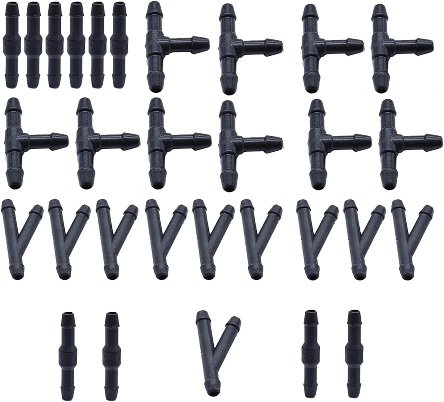 30 Pack Windshield Wipers Hose Connector Water Washer Pipe Adapter 2-Way + 3-Way