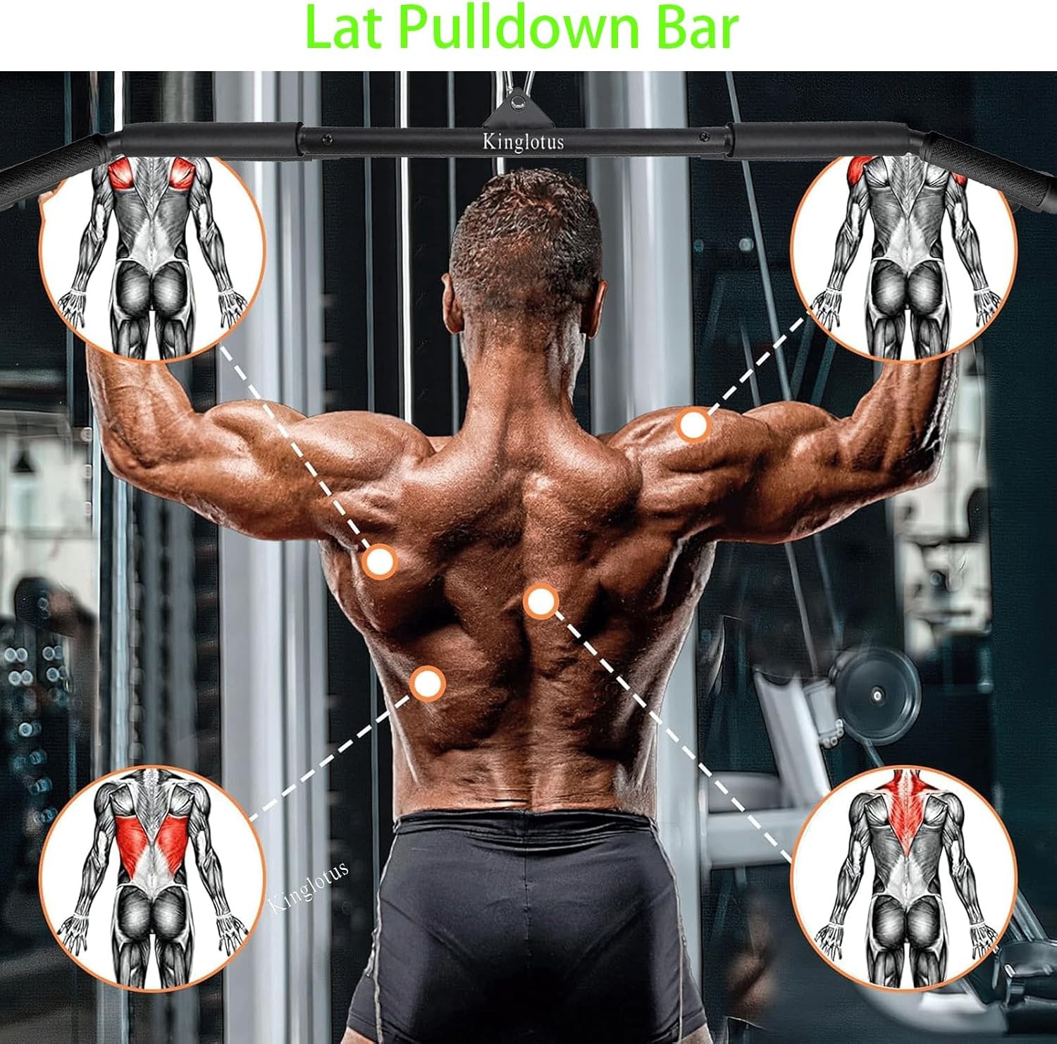 Home Gym Cable Attachment Set – 39in Lat Pulldown, D-Handles & Bars