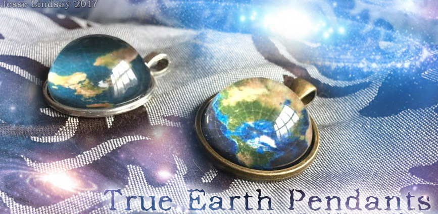 Flat Earth Necklace! Custom Made SILVER tone Space Truth Sci-fi Xfiles Aliens