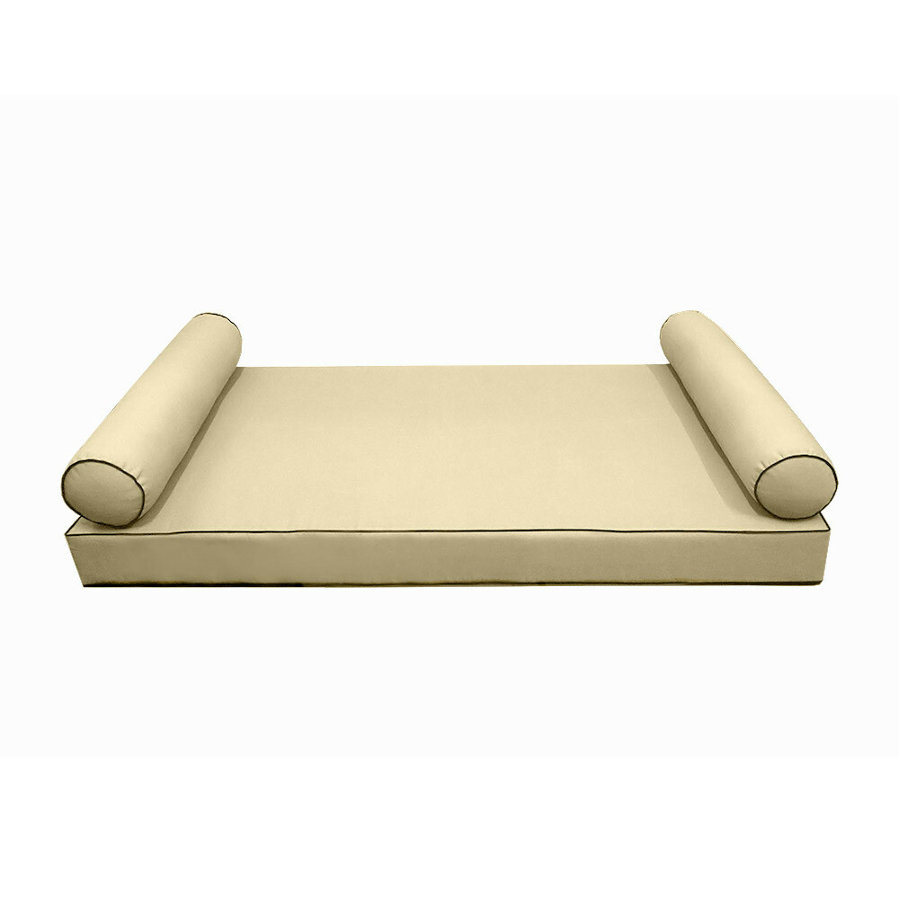 SLIPCOVER ONLY S5 Daybed Mattress Bolster Cover Contrast Pipe Trim Twin-XL AD103