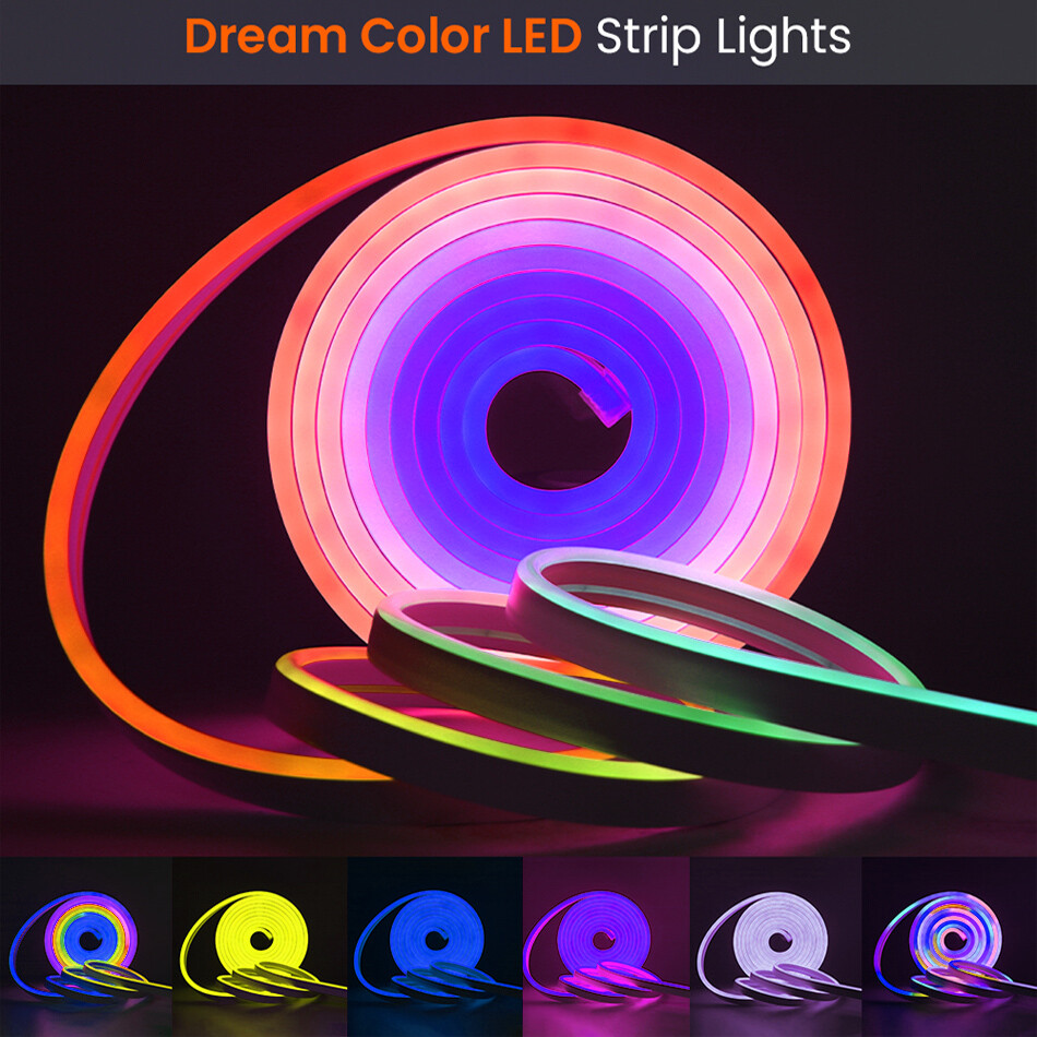 DC 12V 24V WS2811 8x16mm Neon strip Addressable RGB Dream color LED stirp light