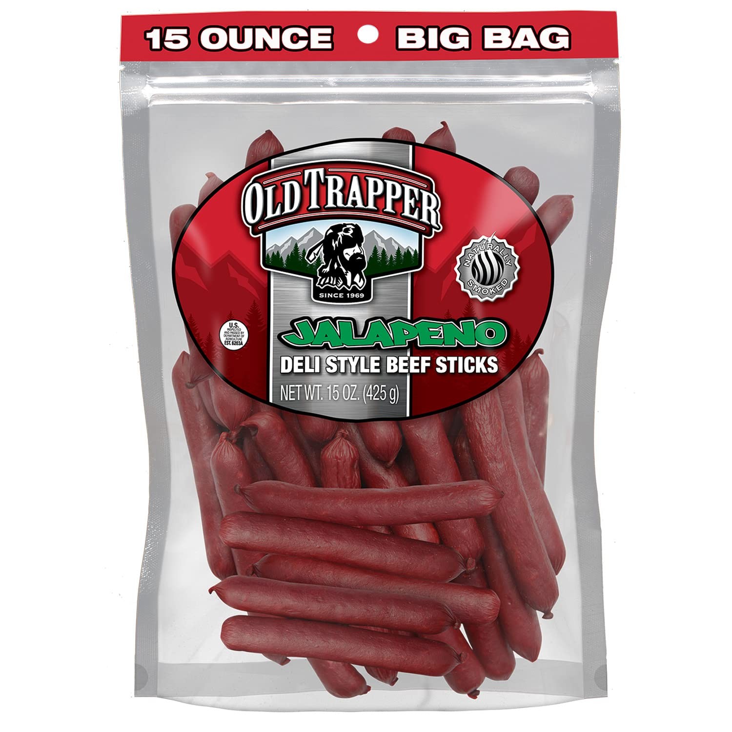 Spicy Jalapeño Beef Sticks – 15 oz, 6g Protein, Zero Sugar, Deli-Style Snack