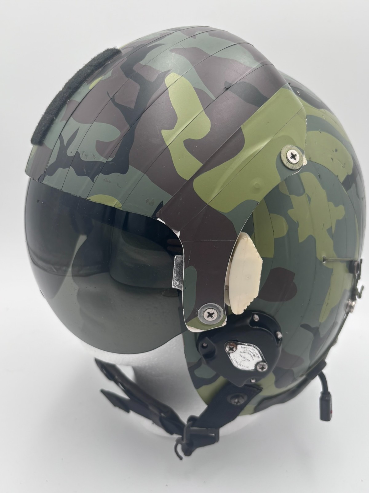USAF HGU-26/P Dual Visor Flight Helmet Woodland Camo Taped - Size Large