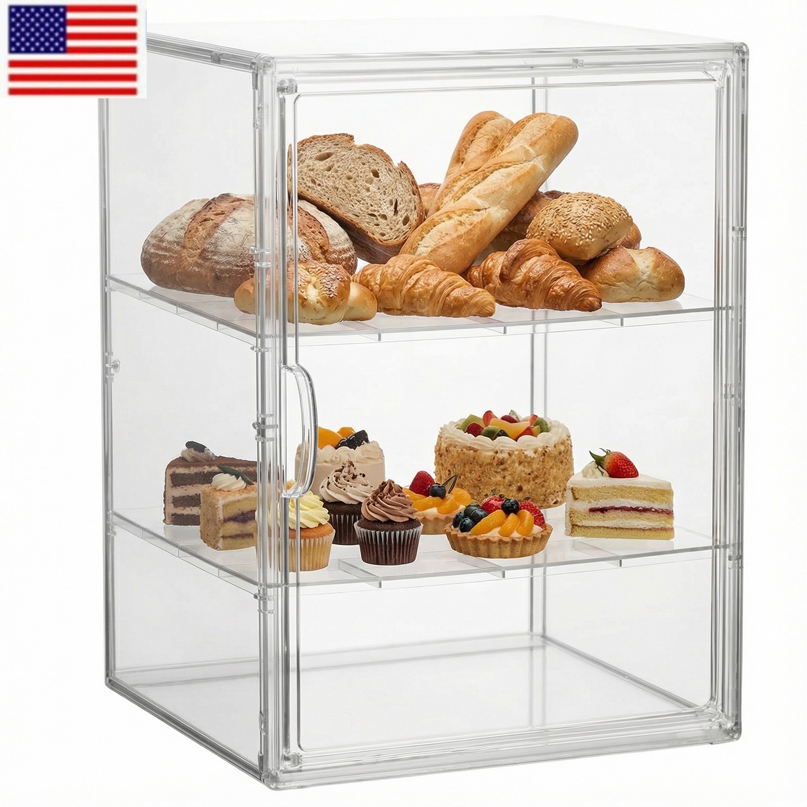 Stackable Storage Drawers Clear Acrylic Organizer Bathroom Make up (2 Partition)