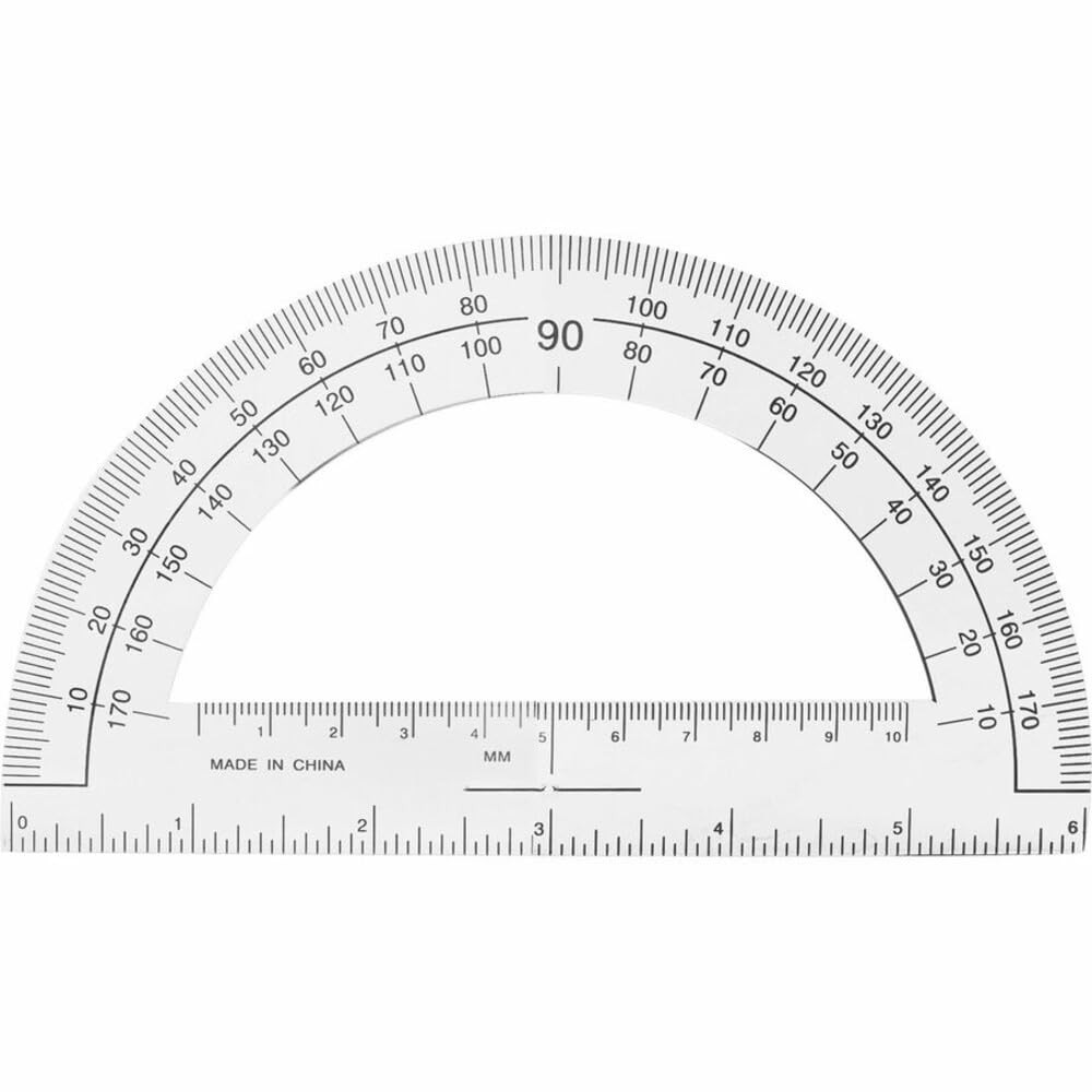Clear Protractor Ruler 180 Degree Angle Measuring School Drafting 6 Inch 1 Pc
