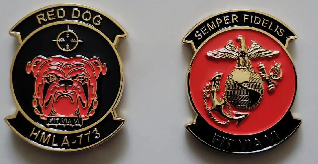 Officially Licensed HMLA-773 Red Dogs Coin