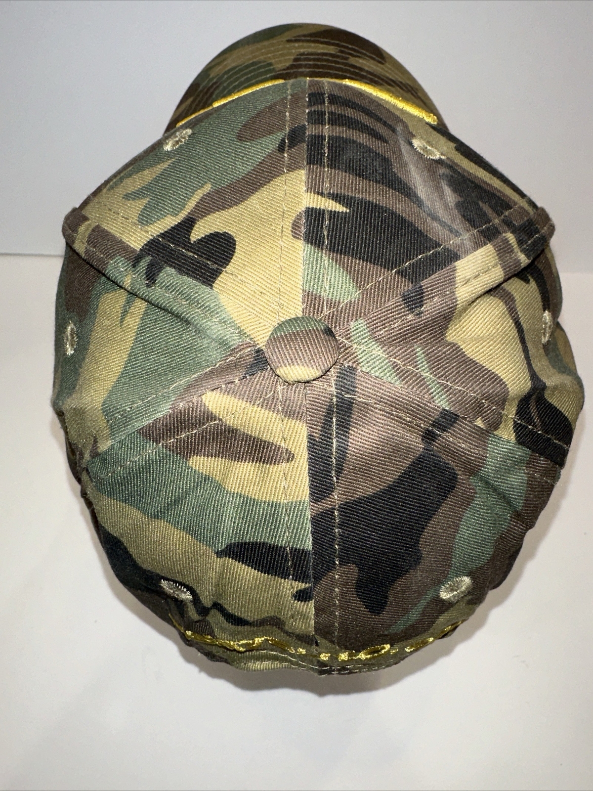 O’Reilly Auto Parts Camouflage Hat Cap with Gold Embroidered Letters Hook Loop