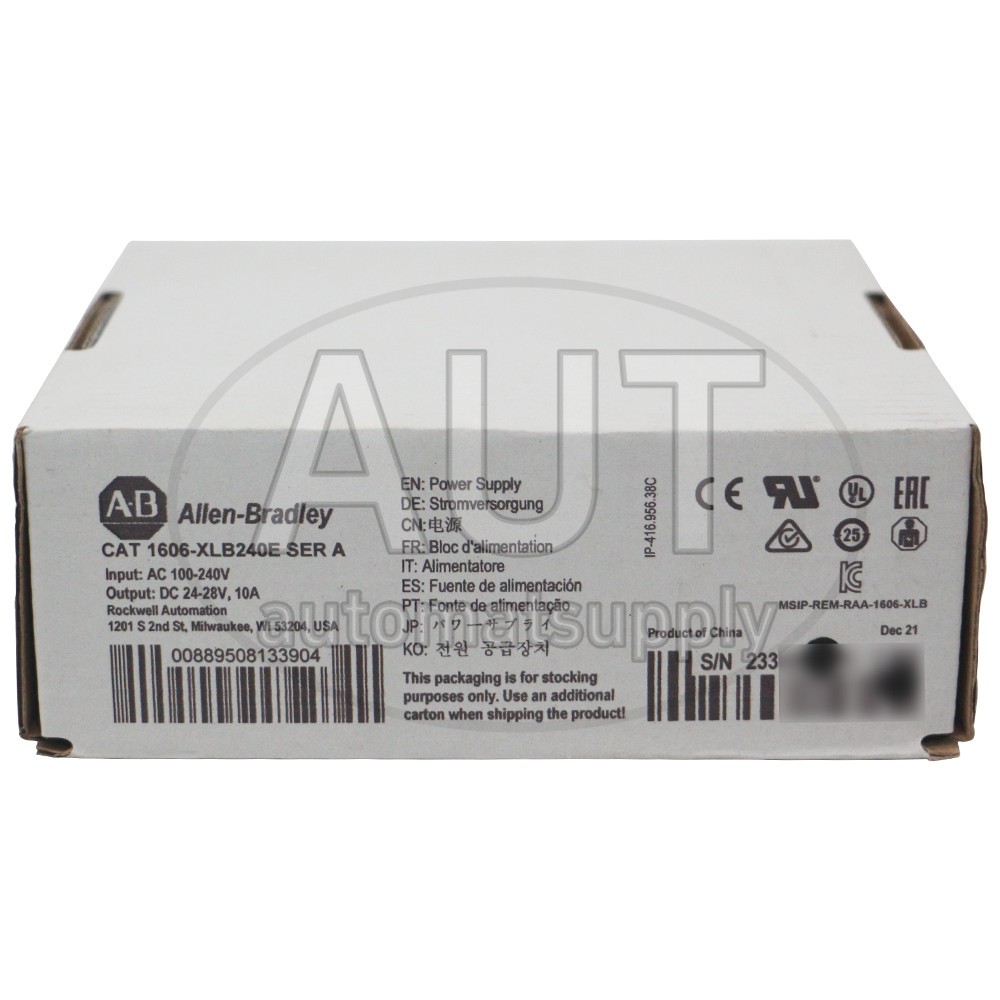 New Allen-Bradley1606-XLB240E Power Supply 100-240Vac input,24Vdc,240Watt output