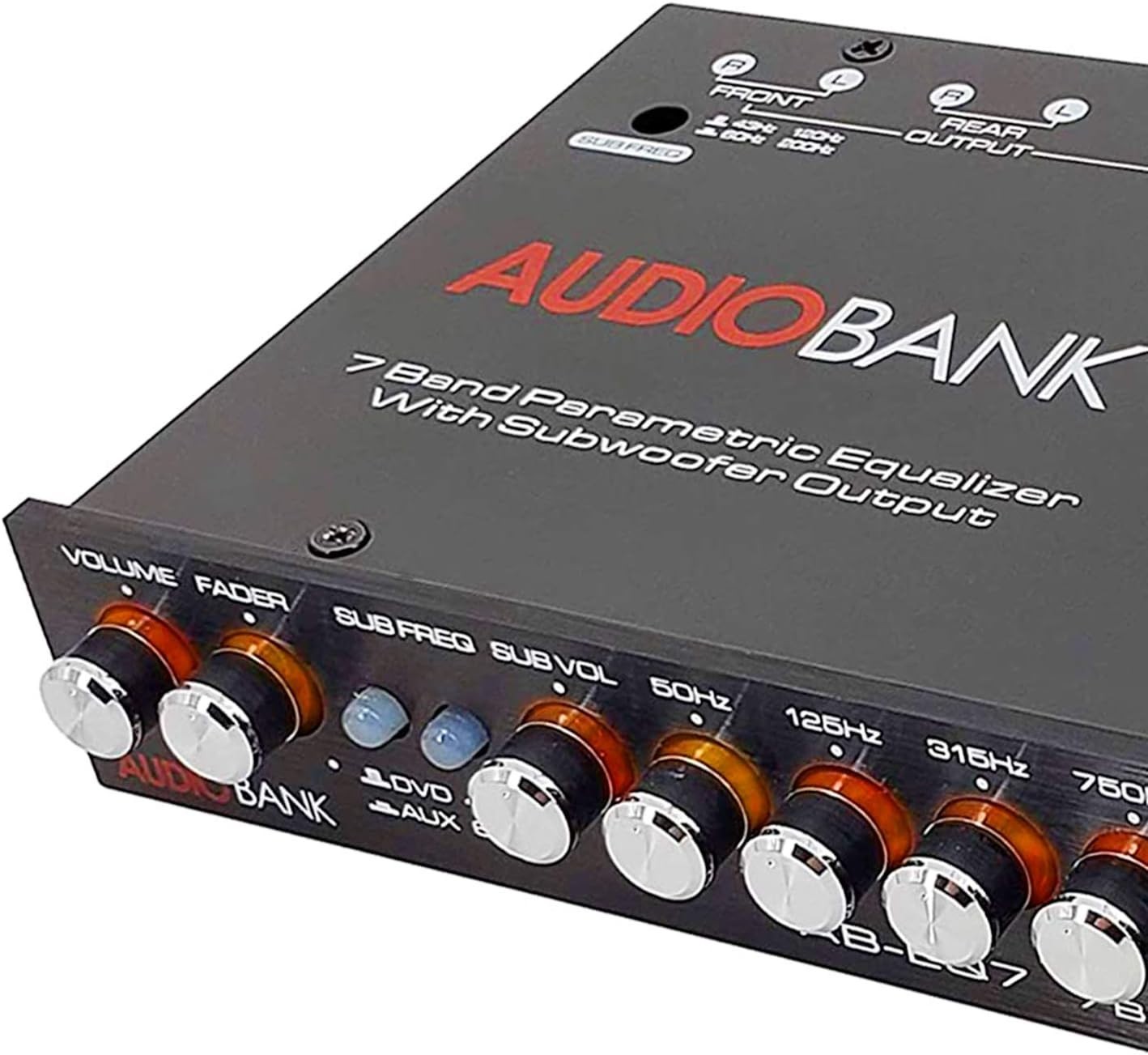 EQ7 1/2 Din 7 Band Car Audio Equalizer EQ w/Front, Rear/Frequency Adjustable ...
