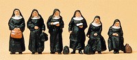 Preiser 10402 HO Nuns Figures with Luggage (Set of 6)