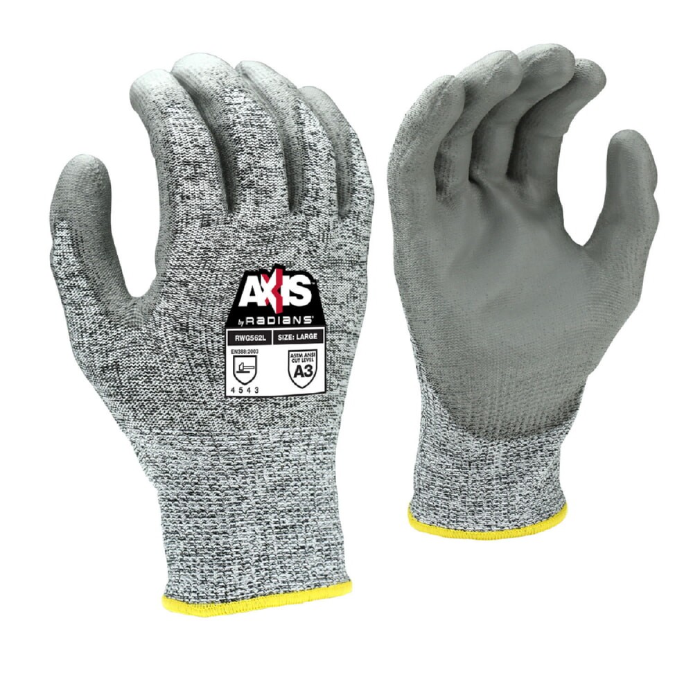 Radians RWG562 PU Palm Coating Cut A3 Work Glove 13-Gauge [12 PACK]