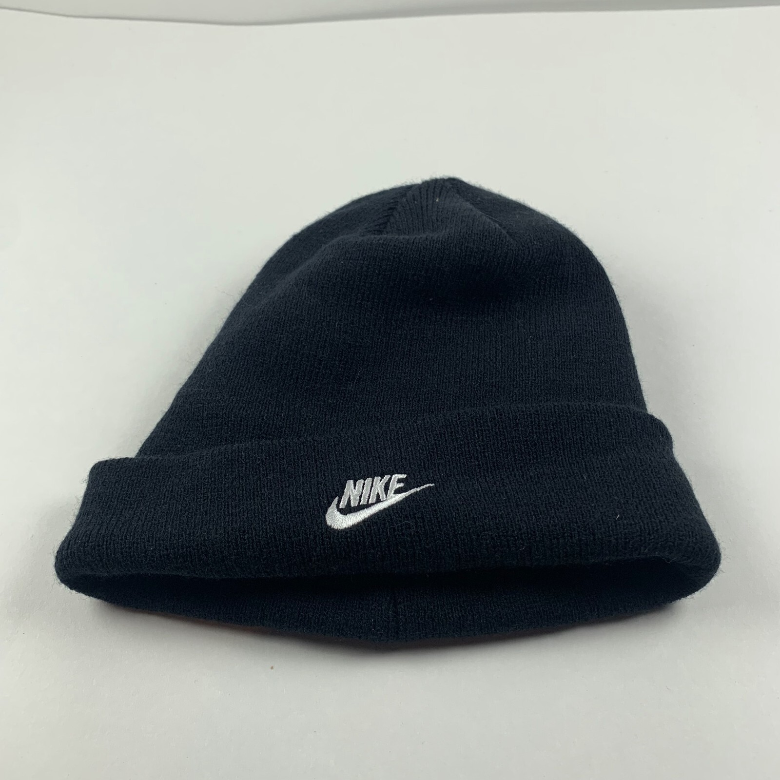 Nike Terra Futura Beanie Hat Kids One Size Black Acrylic Swoosh Knitted 8326