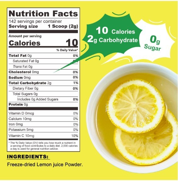 Freeze dried Fresh Squeezed Lemon Power