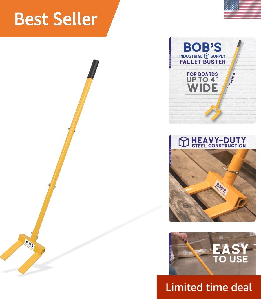 Pallet Buster Tool with Handle 3 Section 41in - Deck Wrecker Dismantler Wood ...