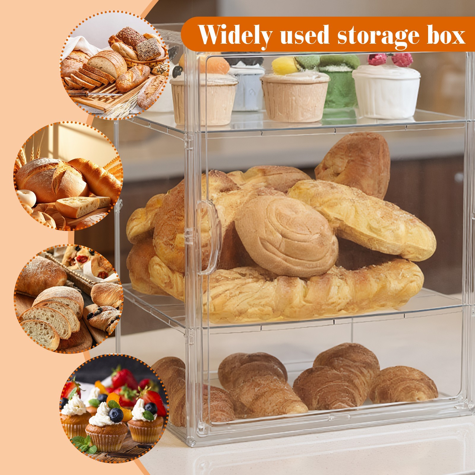 Stackable Storage Drawers Clear Acrylic Organizer Bathroom Make up (2 Partition)