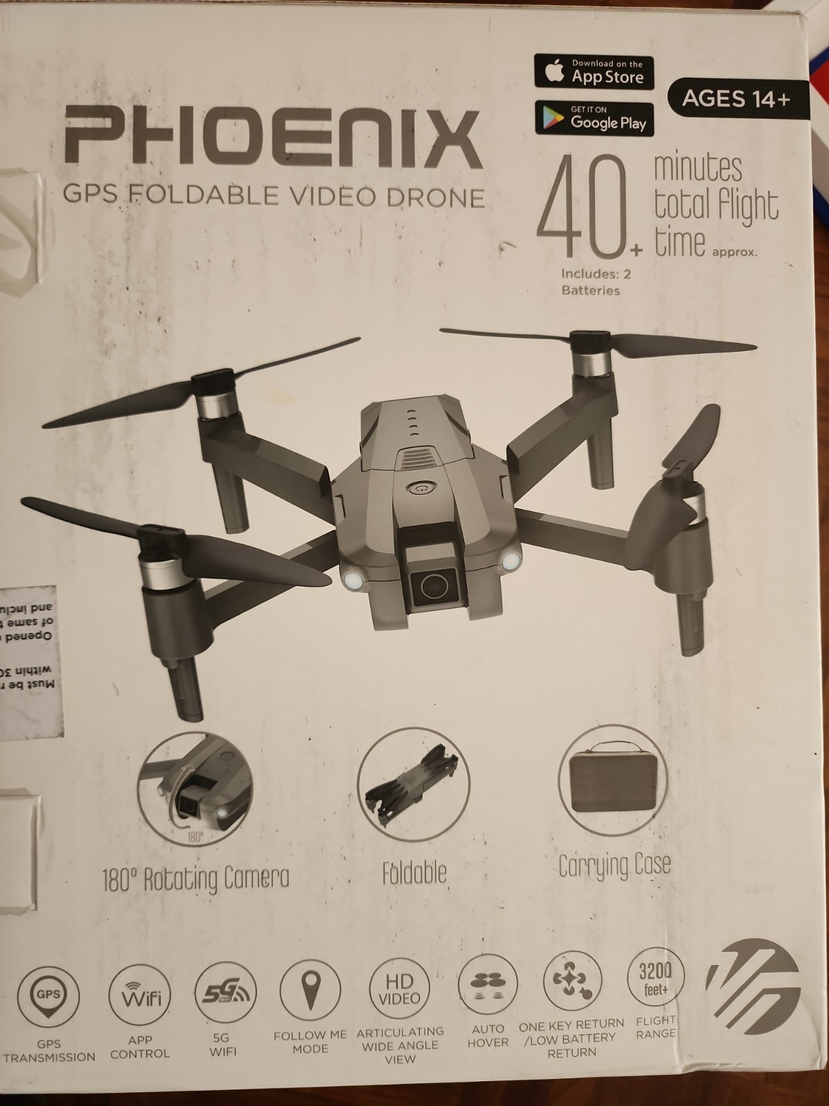 Vivitar VTI Phoenix DRC-LSX10 Foldable GPS Camera Drone Grey