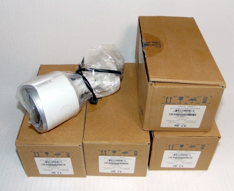 Lot of 4 Lorex C883DA-Z Indoor/Outdoor 4K CVI Deterrence Bullet Security Cameras