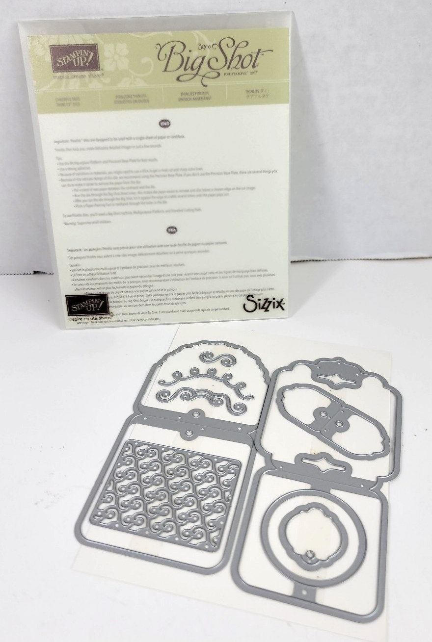 Stampin Up Cheerful Tags Thinlits Dies Sizzix Big Shot Fold Over Gift Tag 141838