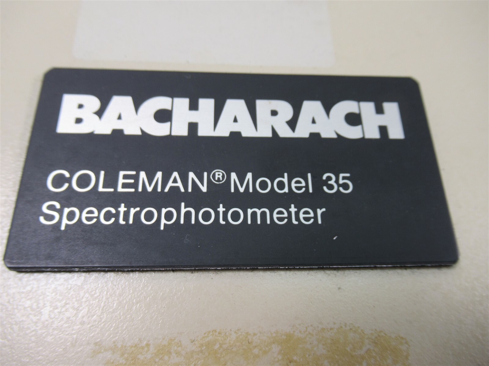 Bacharach Coleman Model 35 Spectrophotometer Benchtop Laboratory Device