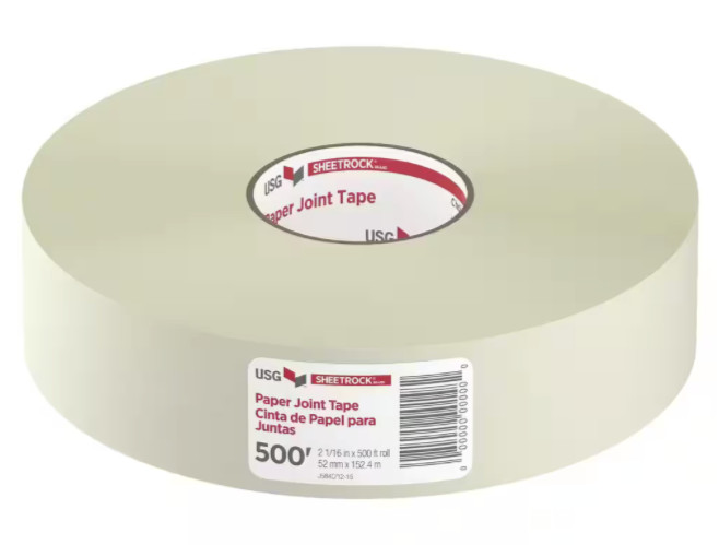 USG Sheetrock 2-1/16 in. x 500 ft. Paper Drywall Joint Tape Taping Tools White