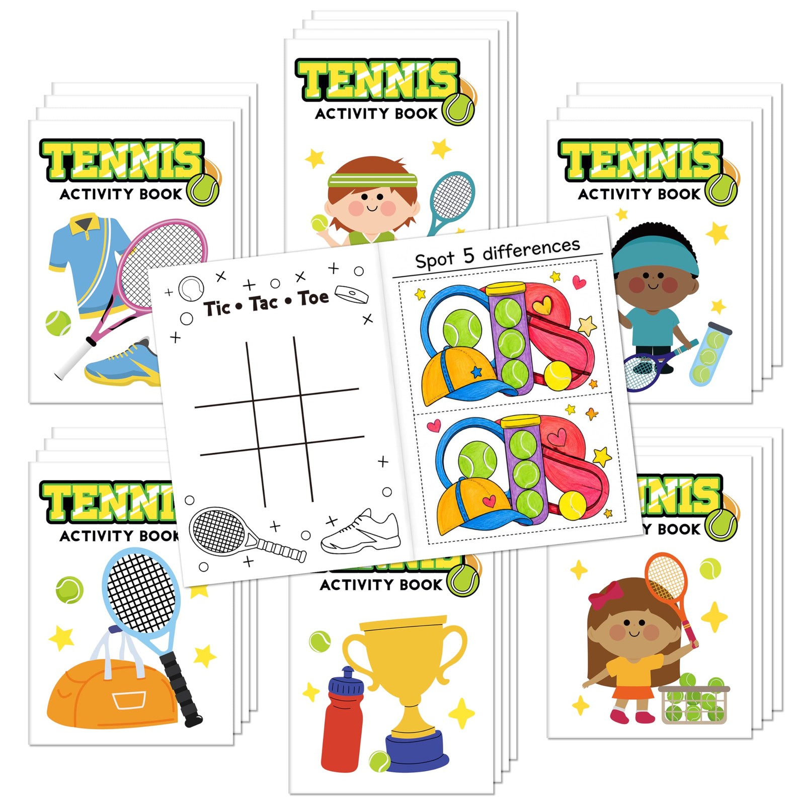 Tennis Coloring Books 24pcs Mini Sports Themed for Party Favor Kids Goodie Bags