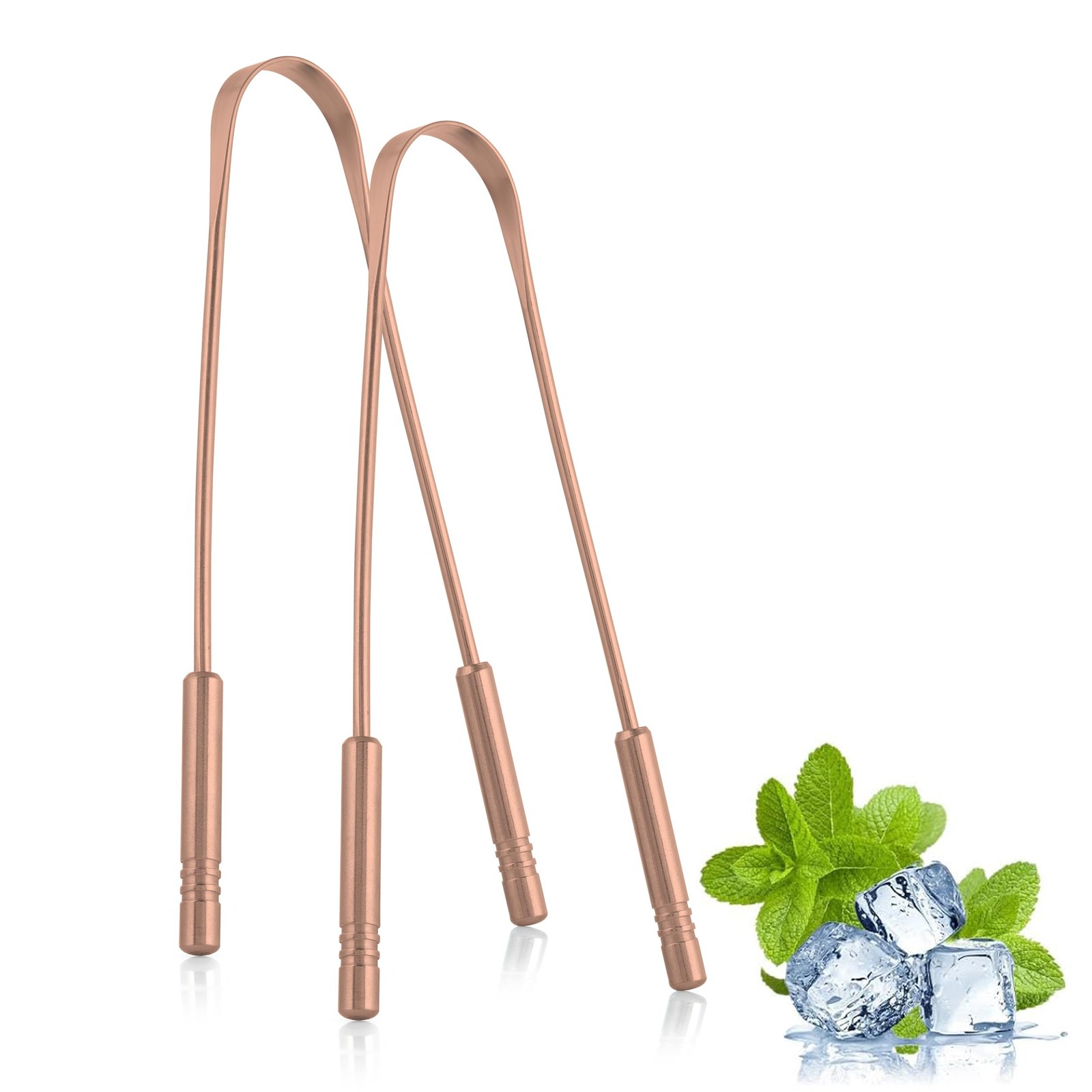 Tongue Scraper for Adults (2 Pack), 100% Copper, Scrubber, Copper