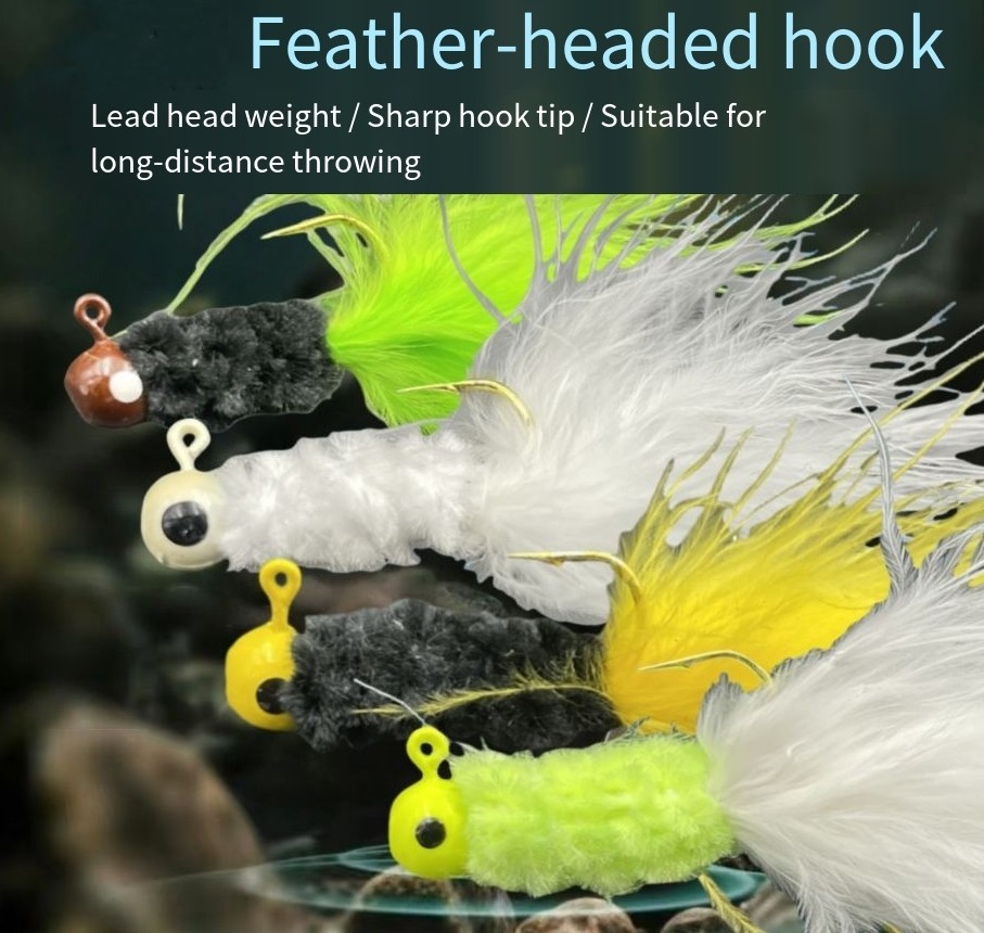 Feather Jig Head Fishing Lure Set for Crappie and SmFor Allmouth Anglers