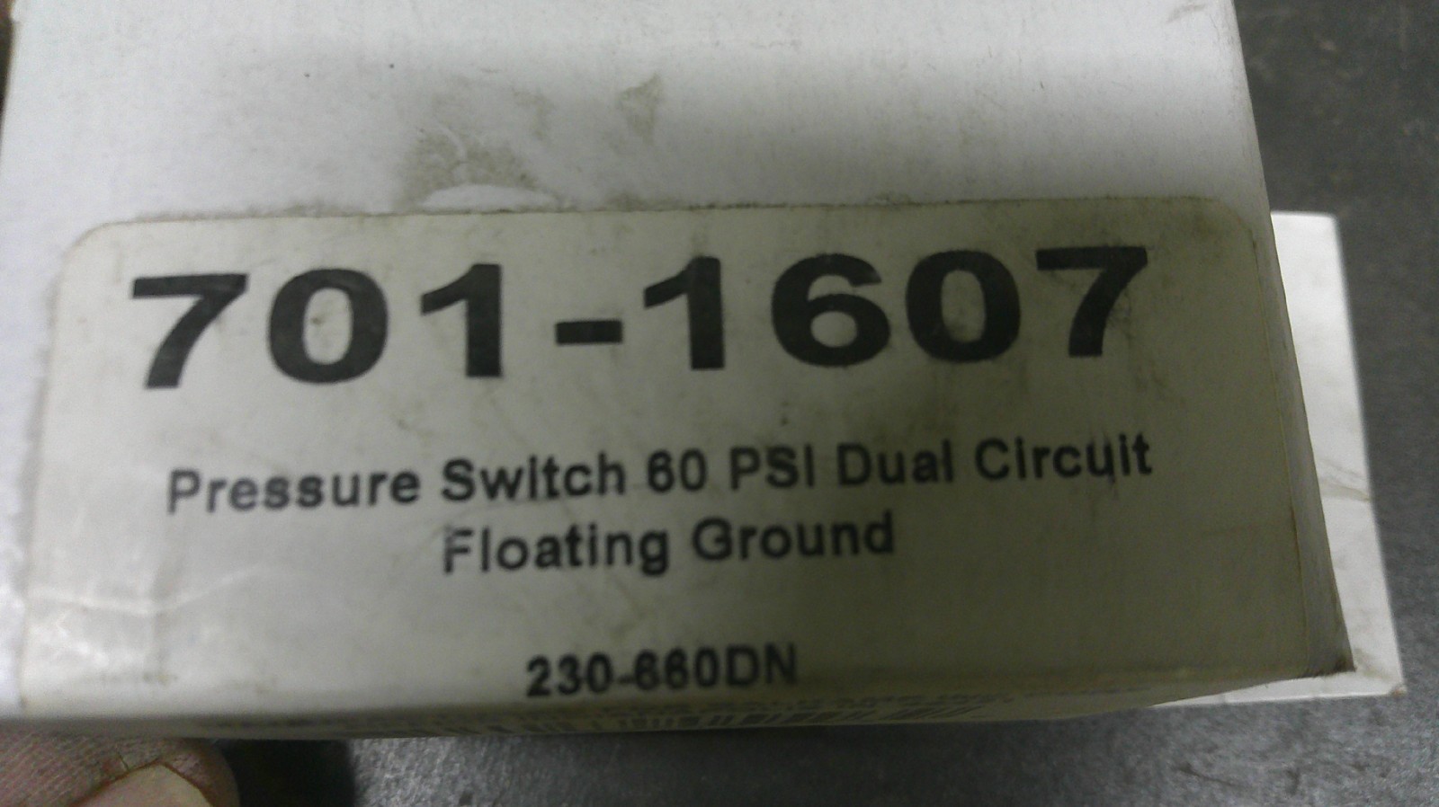New Balkamp Pressure Switch 60PSI Dual Circuit Floating Ground 701-1607
