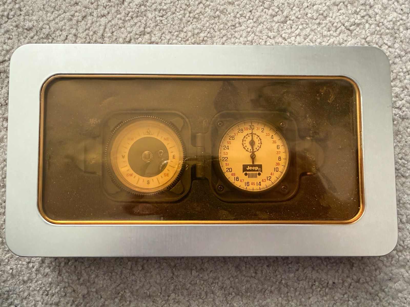 Jeep Compass and Mechanical Wind Up Stop Watch with Box