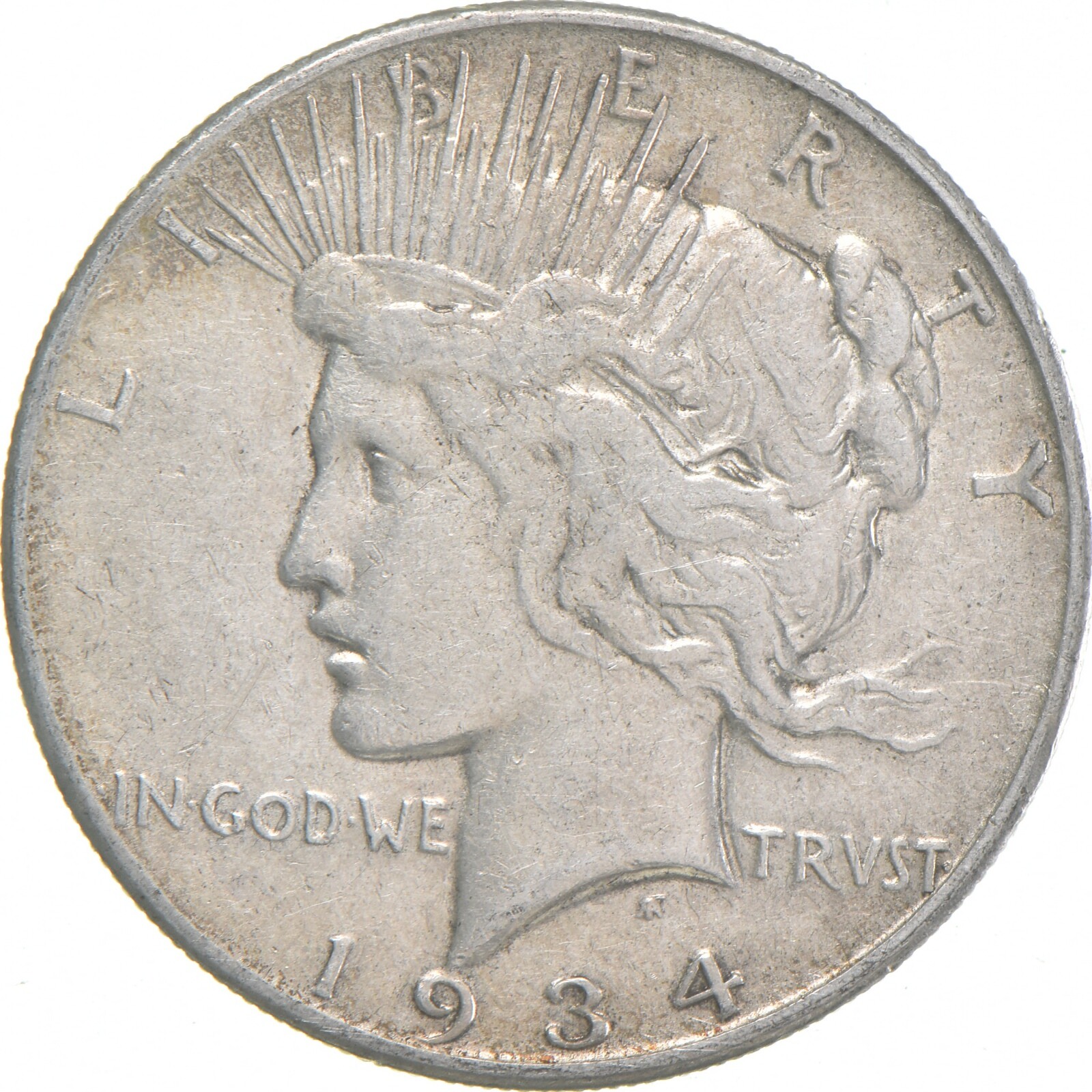1934-S Peace US Silver Dollar - 90% San Francisco Minted