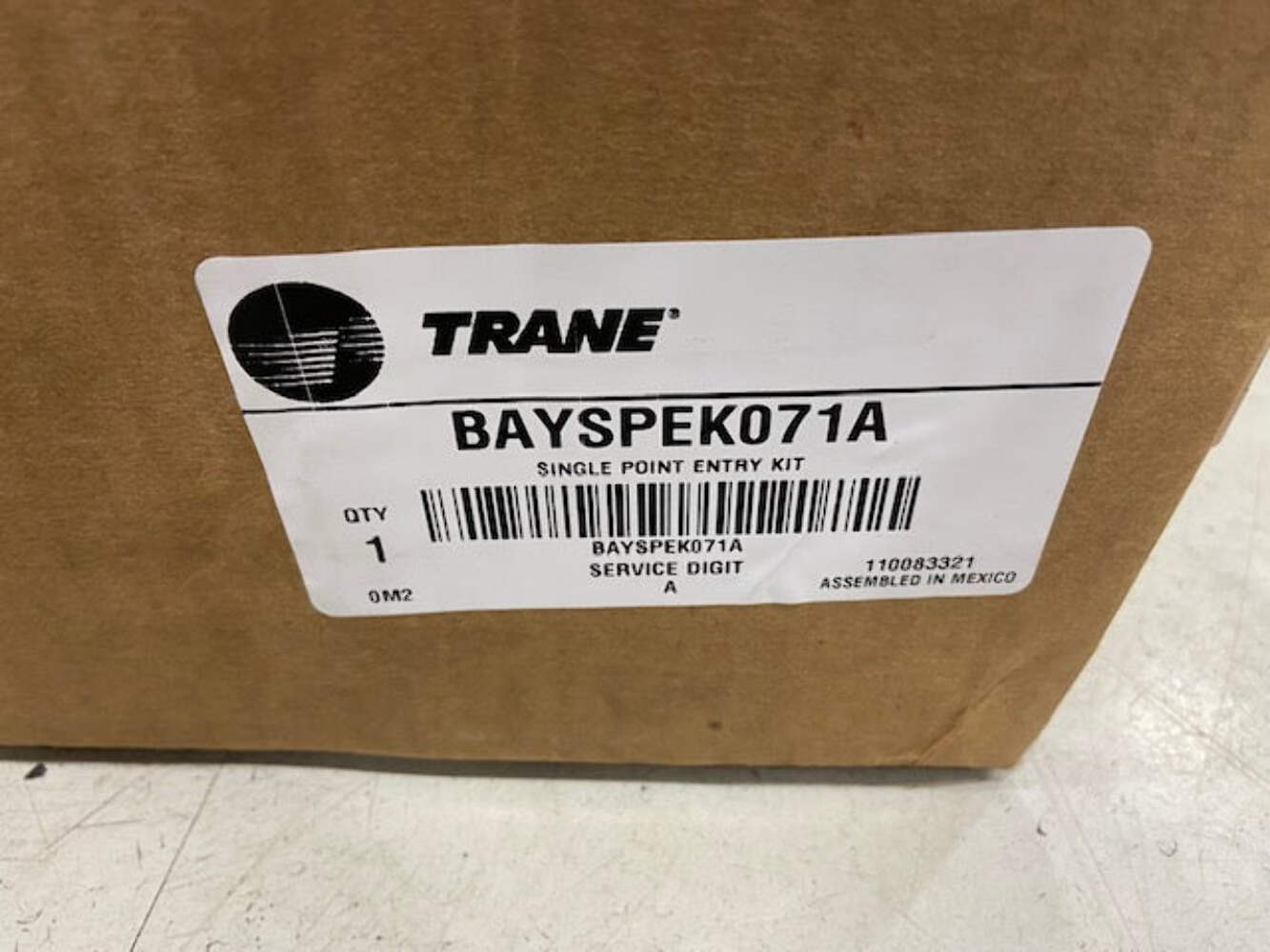 Trane BAYSPEK071A Single Power Entry Kit 600V 175A (204671)