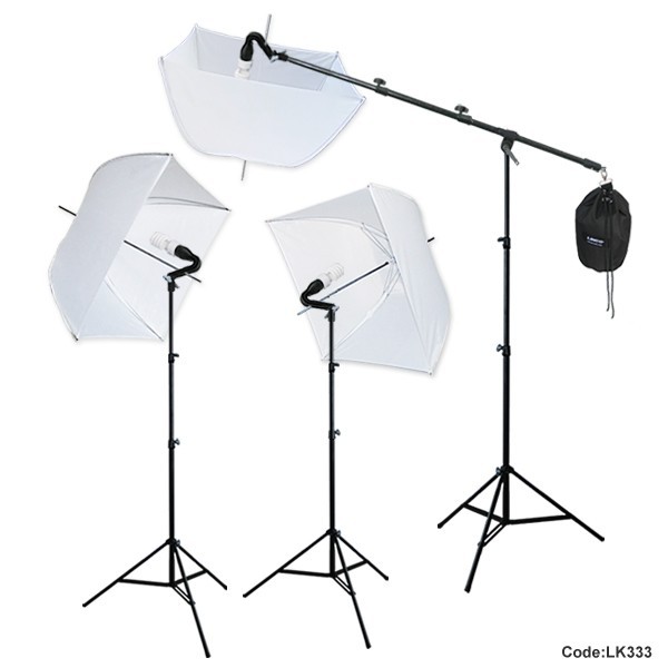 Studio Photography Photo Equipment White Softbox Umbrella Boom Stand Light Kit