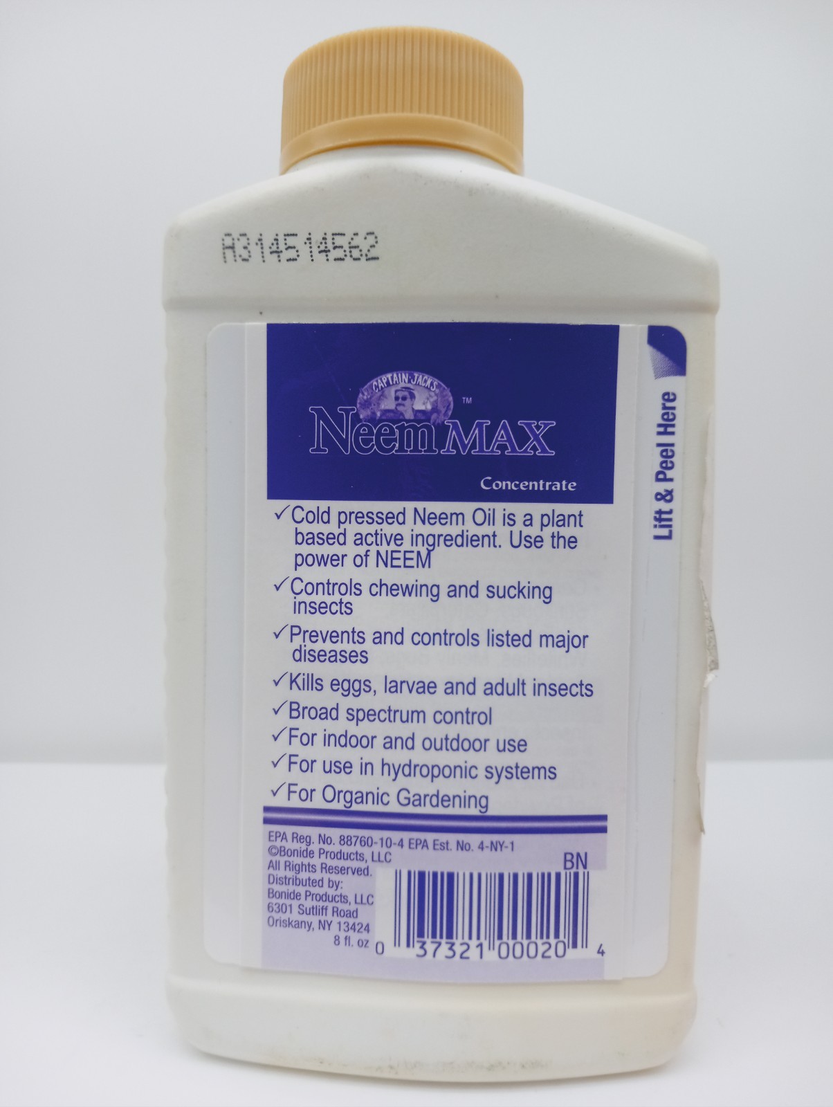 Captain Jack's Neem Max Concentrate 8oz Controls Insects Mites Fungus