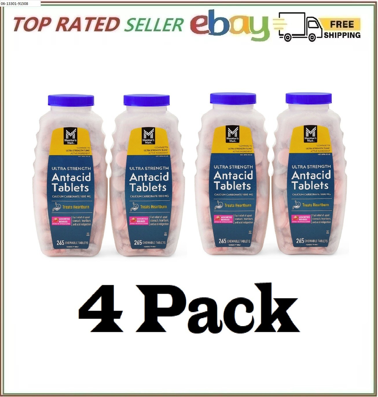 Member's Mark Ultra Strength Antacid Chewable Tablets, 265 ct./pk., 4 pk.